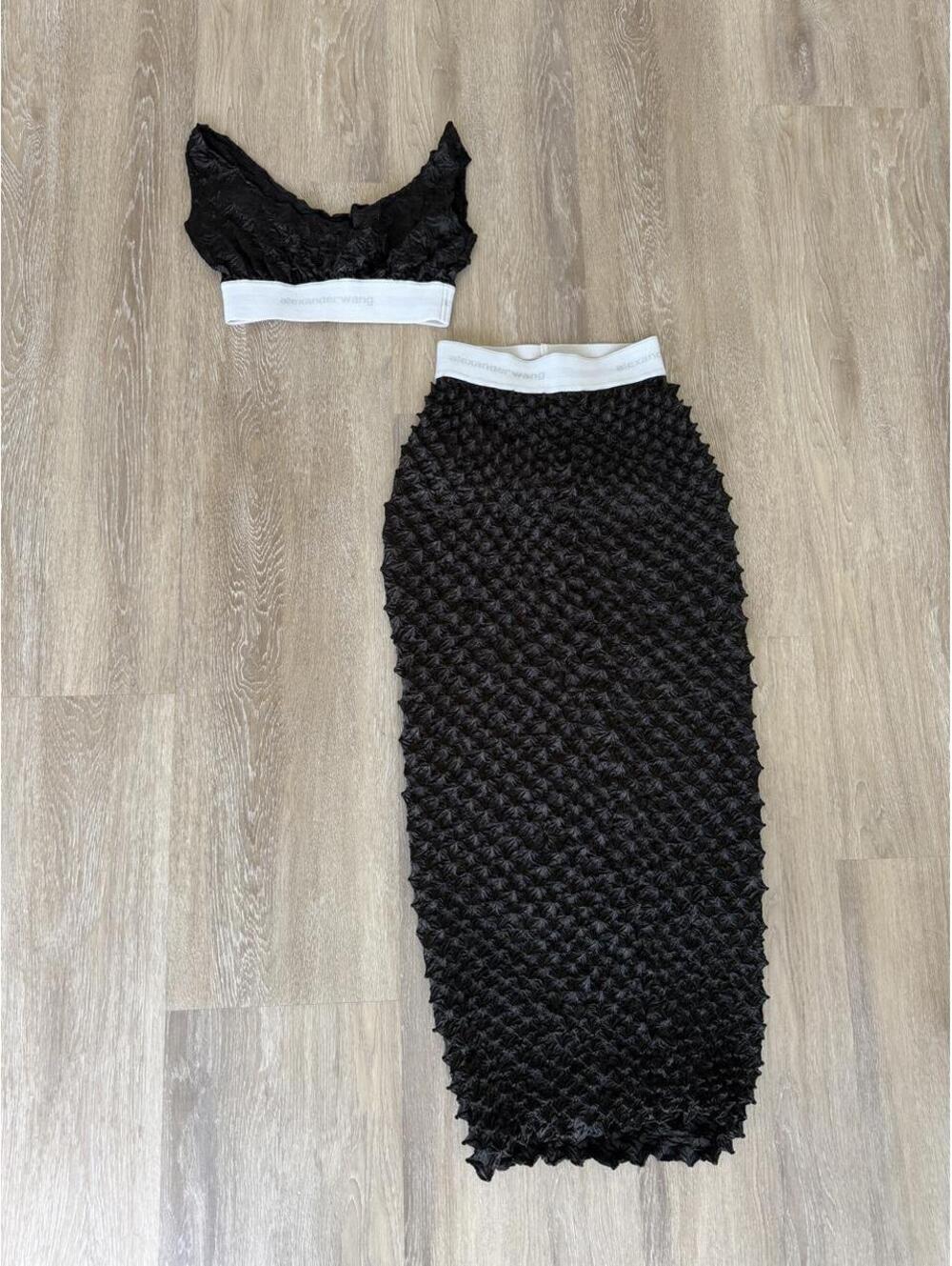 Alexander Wang black bodycon skirt and top